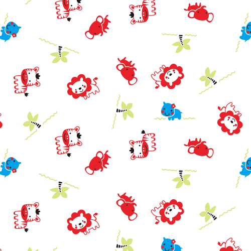 Desain Motif Gajah, Singa dan Sapi