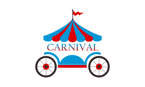 Carnival circus sign fun amusement performance logo vector
