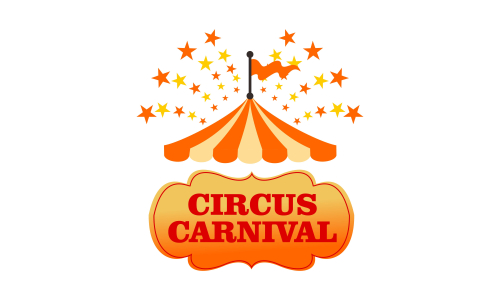 Carnival circus sign fun amusement performance logo vector