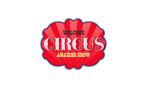 Carnival circus sign fun amusement performance logo vector