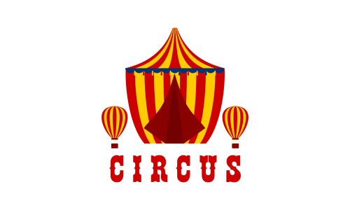 Carnival circus sign fun amusement performance logo vector