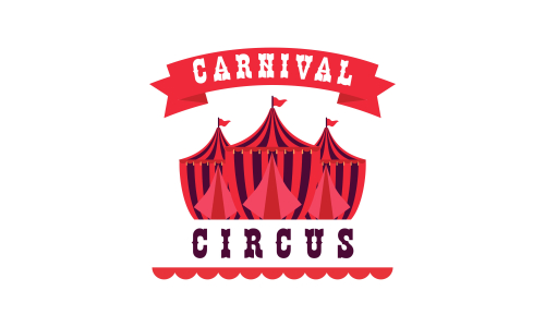 Carnival circus sign fun amusement performance logo vector