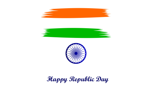 Flat Happy Indian Republic day celebration poster or banner background