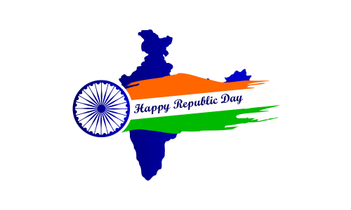 Flat Happy Indian Republic day celebration poster or banner background