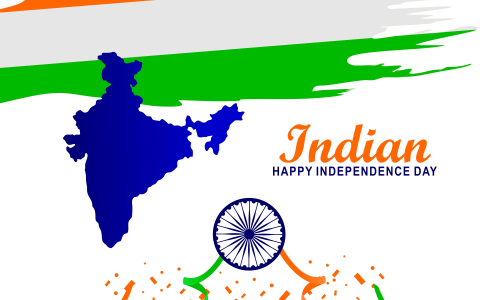 Flat Happy Indian Republic day celebration poster or banner background