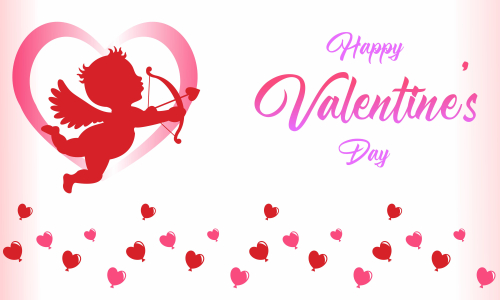 Happy valentines day cupid or angel illustration