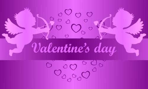 Happy valentines day cupid or angel illustration