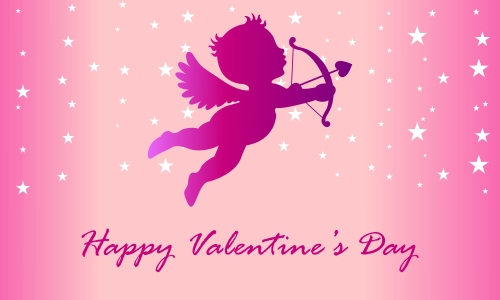 Happy valentines day cupid or angel illustration
