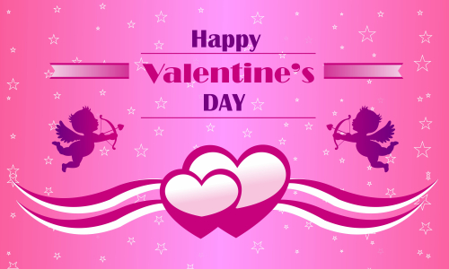 Happy valentines day cupid or angel illustration