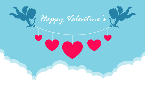 Happy valentines day cupid or angel illustration