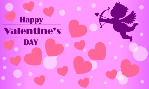 Happy valentines day cupid or angel illustration