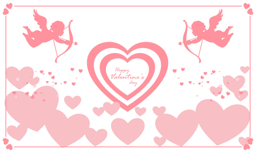 Happy valentines day cupid or angel illustration