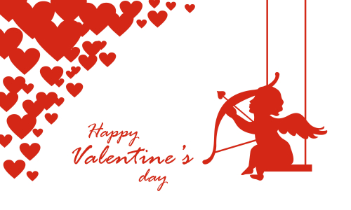Happy valentines day cupid or angel illustration
