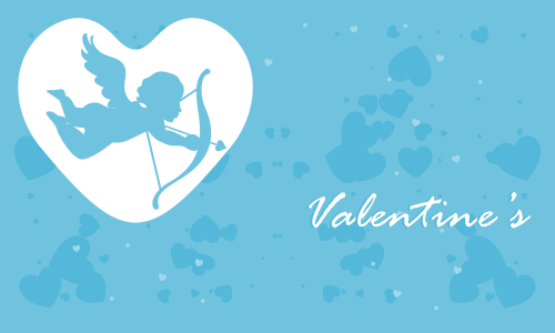 Happy valentines day cupid or angel illustration
