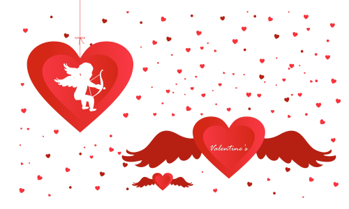 Happy valentines day cupid or angel illustration