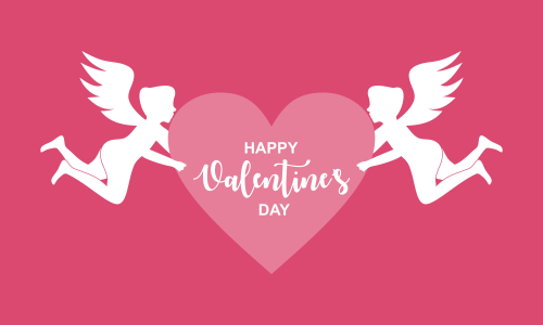Happy valentines day cupid or angel illustration