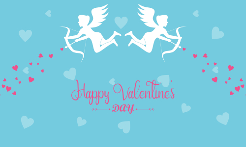 Happy valentines day cupid or angel illustration