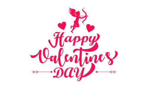 Happy valentines day cupid or angel illustration