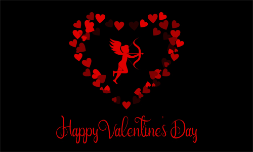 Happy valentines day cupid or angel illustration