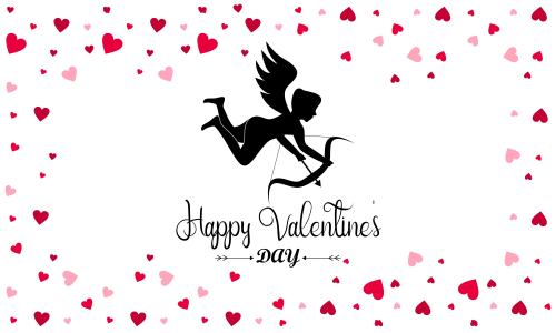 Happy valentines day cupid or angel illustration