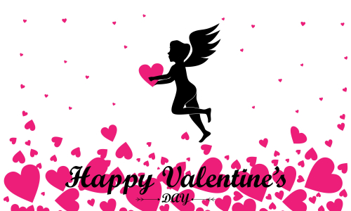 Happy valentines day cupid or angel illustration