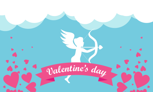 Happy valentines day cupid or angel illustration