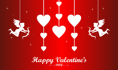 Happy valentines day cupid or angel illustration