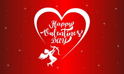 Happy valentines day cupid or angel illustration