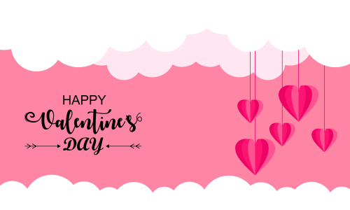 Happy valentine's day card template with heart shaped illustration