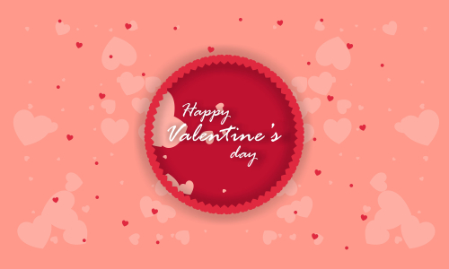 Happy valentine's day card template with heart shaped illustration