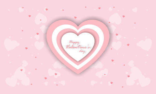 Happy valentine's day card template with heart shaped illustration