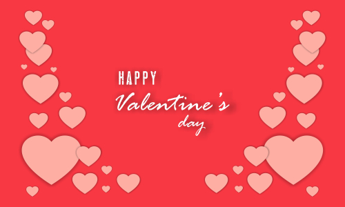 Happy valentine's day card template with heart shaped illustration