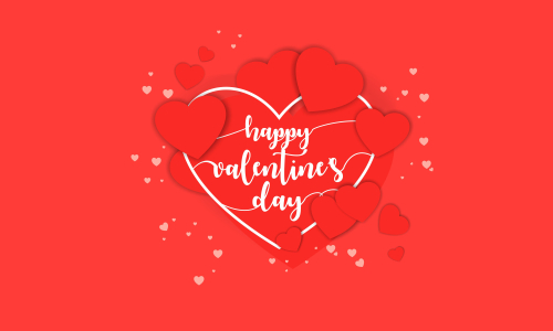 Happy valentine's day card template with heart shaped illustration
