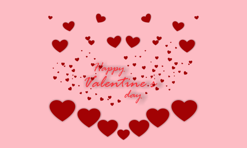 Happy valentine's day card template with heart shaped illustration
