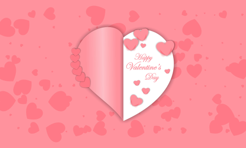 Happy valentine's day card template with heart shaped illustration