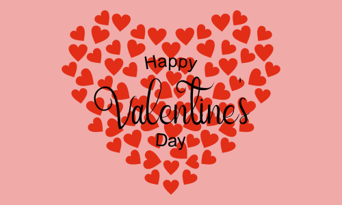 Happy valentine's day background template with heart shaped illustration
