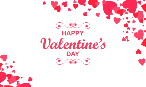 Happy valentine's day background template with heart shaped illustration