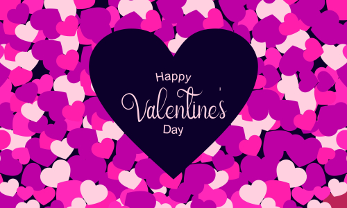 Happy valentine's day background template with heart shaped illustration