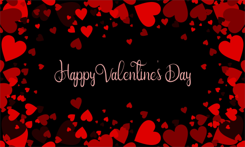 Happy valentine's day background template with heart shaped illustration