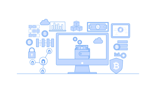 Blockchain infographic concept, business technology illustration vector