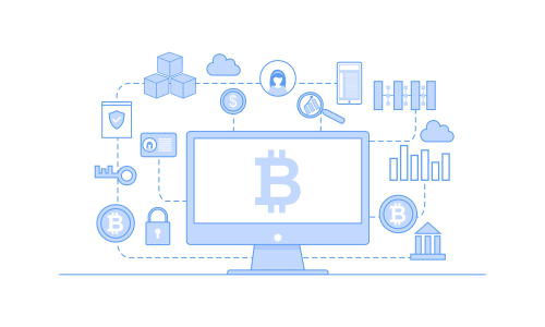 Blockchain infographic concept, business technology illustration vector