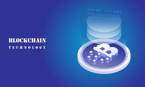 Blockchain infographic concept, business technology illustration vector