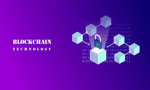 Blockchain infographic concept, business technology illustration vector