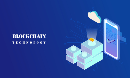 Blockchain infographic concept, business technology illustration vector