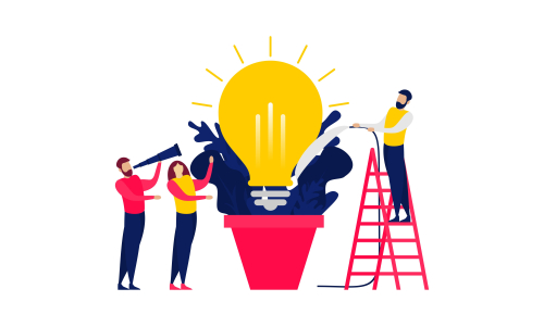 Brainstorming teamwork, business meeting illustration design vector