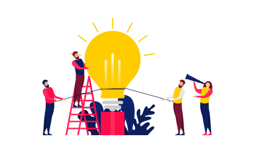 Brainstorming teamwork, business meeting illustration design vector