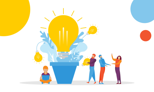 Brainstorming teamwork, business meeting illustration design vector