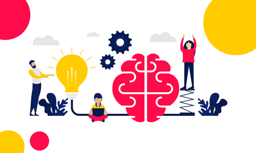 Brainstorming teamwork, business meeting illustration design vector
