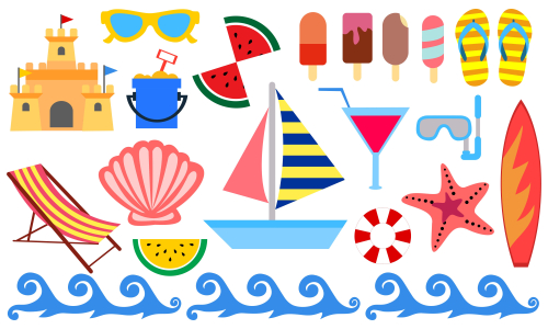 Set of isolated sweets, biscuit, cake, chocolate, ice cream logo vector