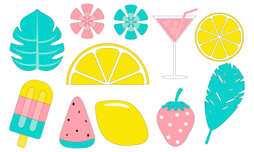 Set of isolated sweets, biscuit, cake, chocolate, ice cream logo vector